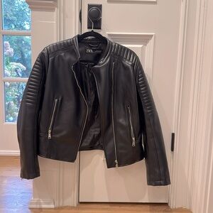 Zara Leather Biker Jacket